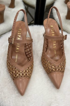 Escarpin slingback femme Hispanitas Giorgia V26 almond en cuir élégant et confortable disponible chez Euridys Chaussures à Arcachon.