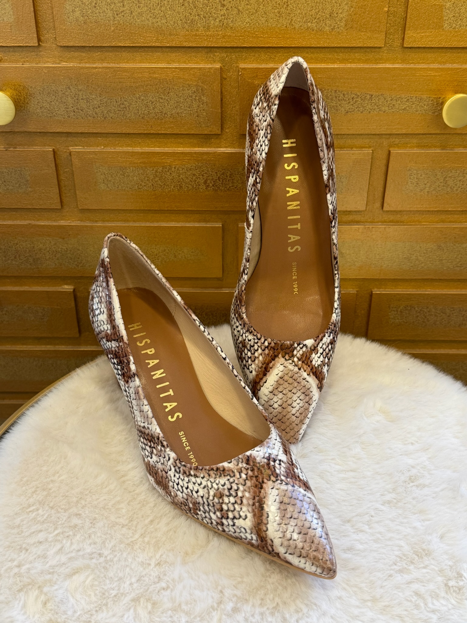 Craquez pour l'escarpin python de la Marque Hispanistes : confort avec semelle ultra souple, et tout cuir