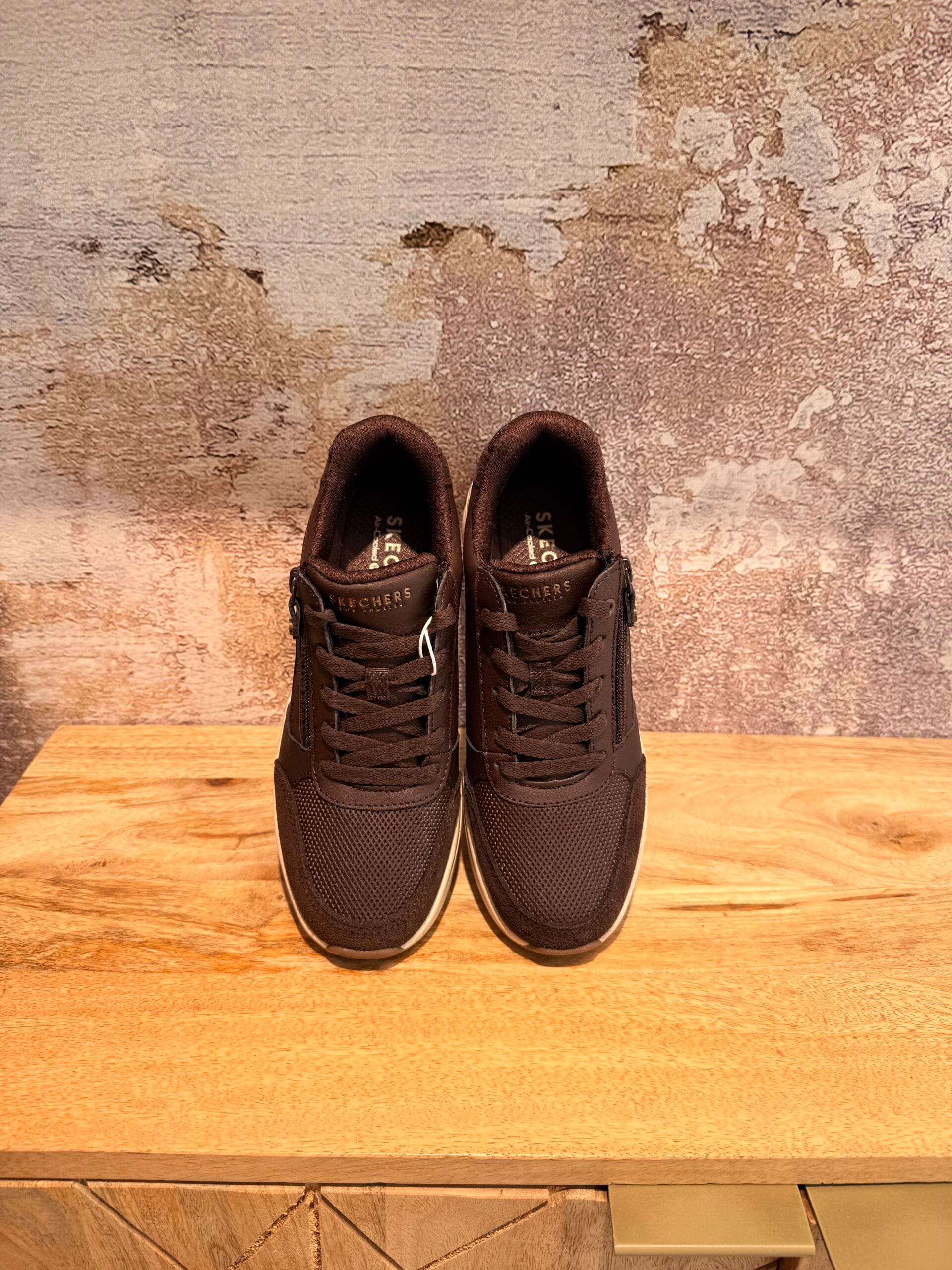 Basket Femme Billion Flex Luxe chocolat ou noir, Skechers-Confort & intemporel – Image 3